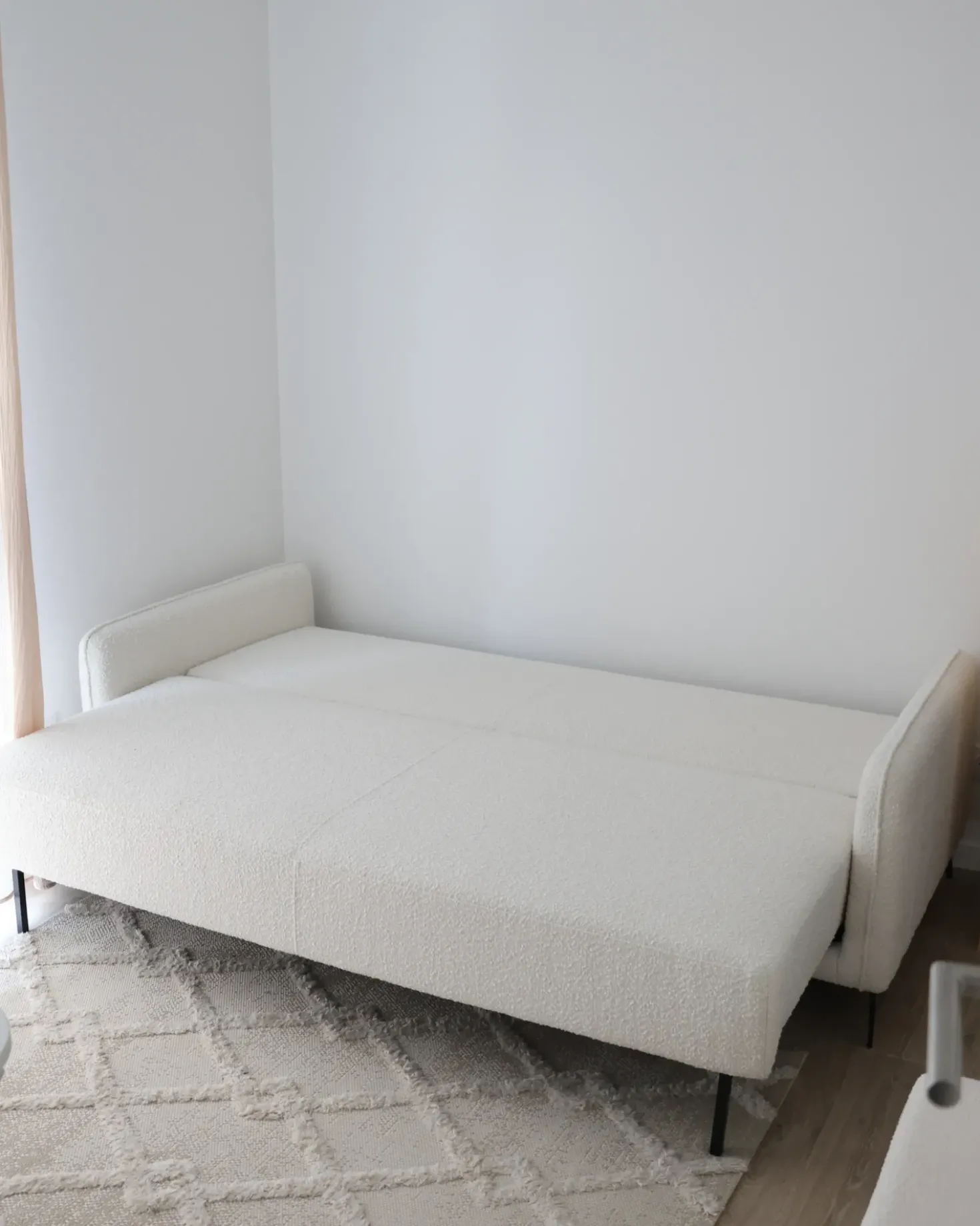 Divano letto 3 posti HEMING Bouclé Bianco sporco