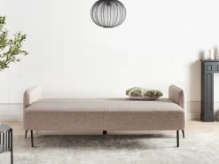 Divano letto 3 posti HEMING Tessuto Marrone chiaro