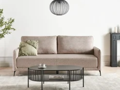 Divano letto 3 posti HEMING Tessuto Marrone chiaro