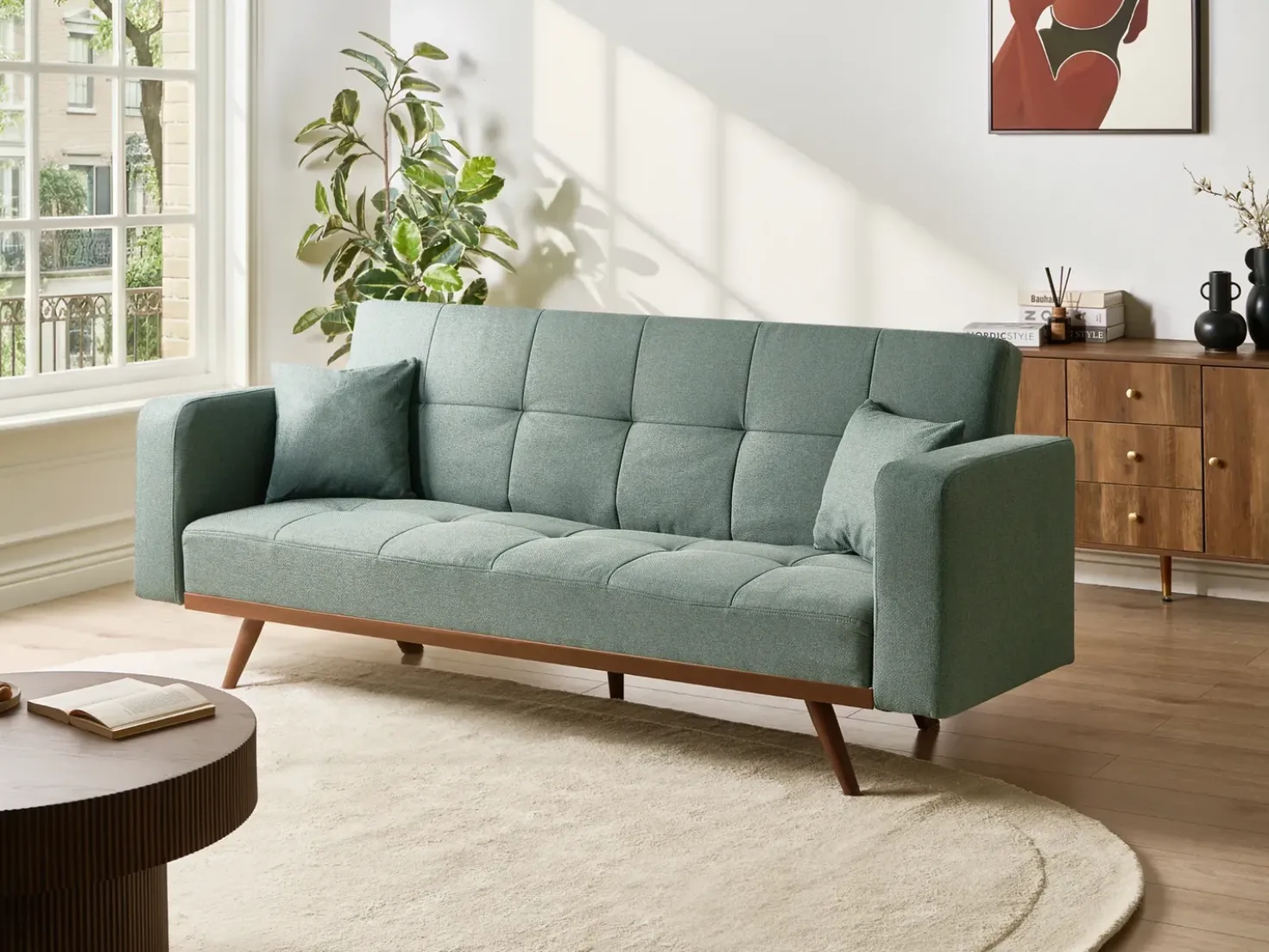 Divano letto 3 posti HJULBY Verde
