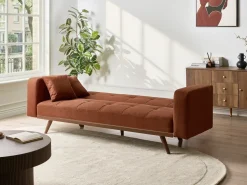 Divano letto 3 posti HJULBY Marrone dorato