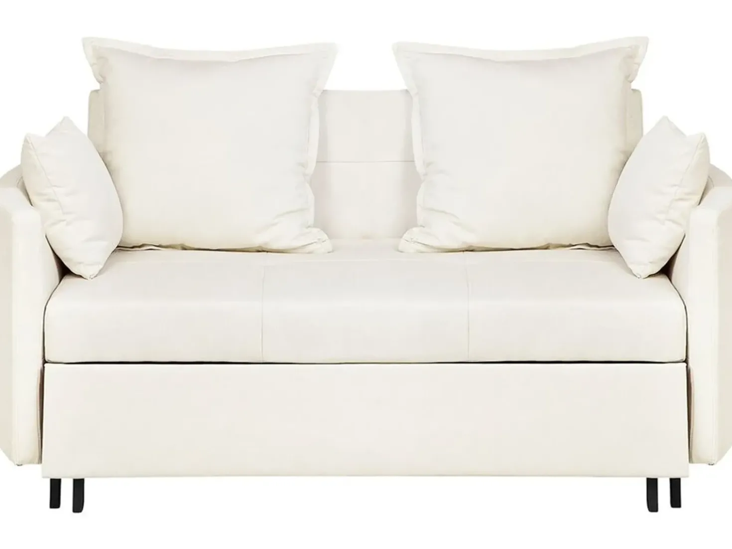 Divano letto 2 posti HOVIN Tessuto Beige chiaro