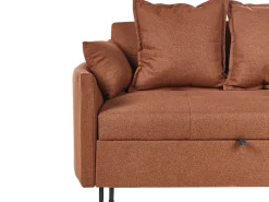 Divano letto 2 posti HOVIN Tessuto Marrone dorato
