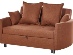 Divano letto 2 posti HOVIN Tessuto Marrone dorato
