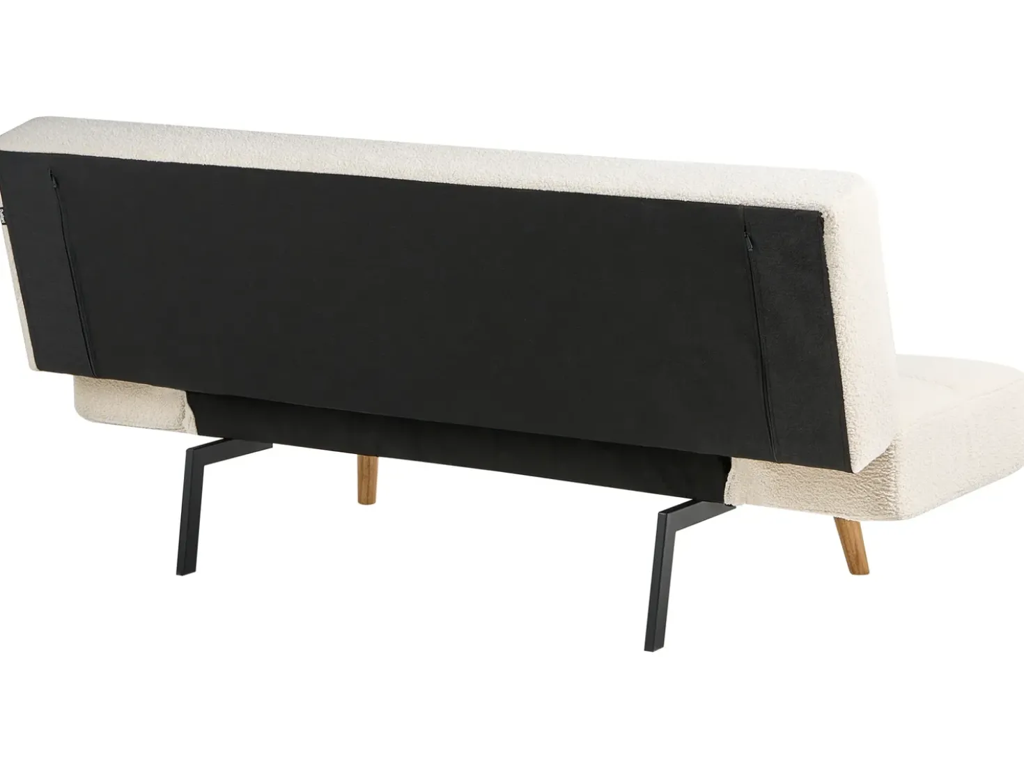 Divano letto 2 posti INGARO Bouclé Bianco sporco