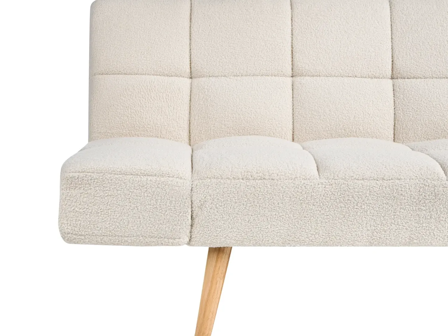 Divano letto 2 posti INGARO Bouclé Bianco sporco