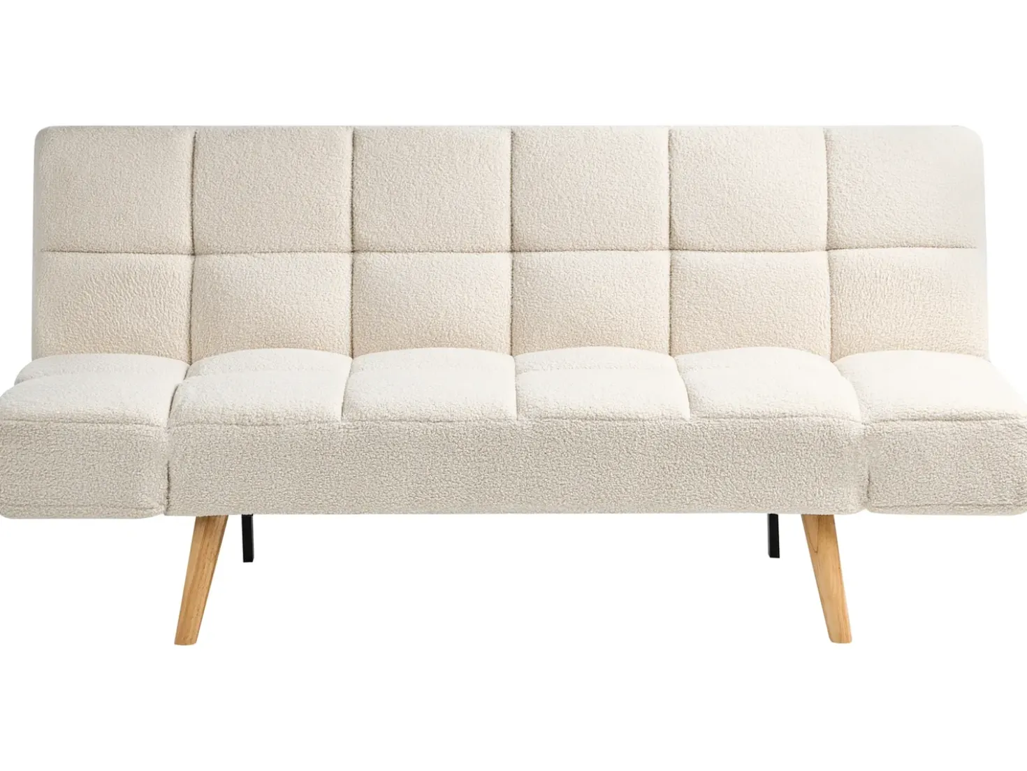 Divano letto 2 posti INGARO Bouclé Bianco sporco