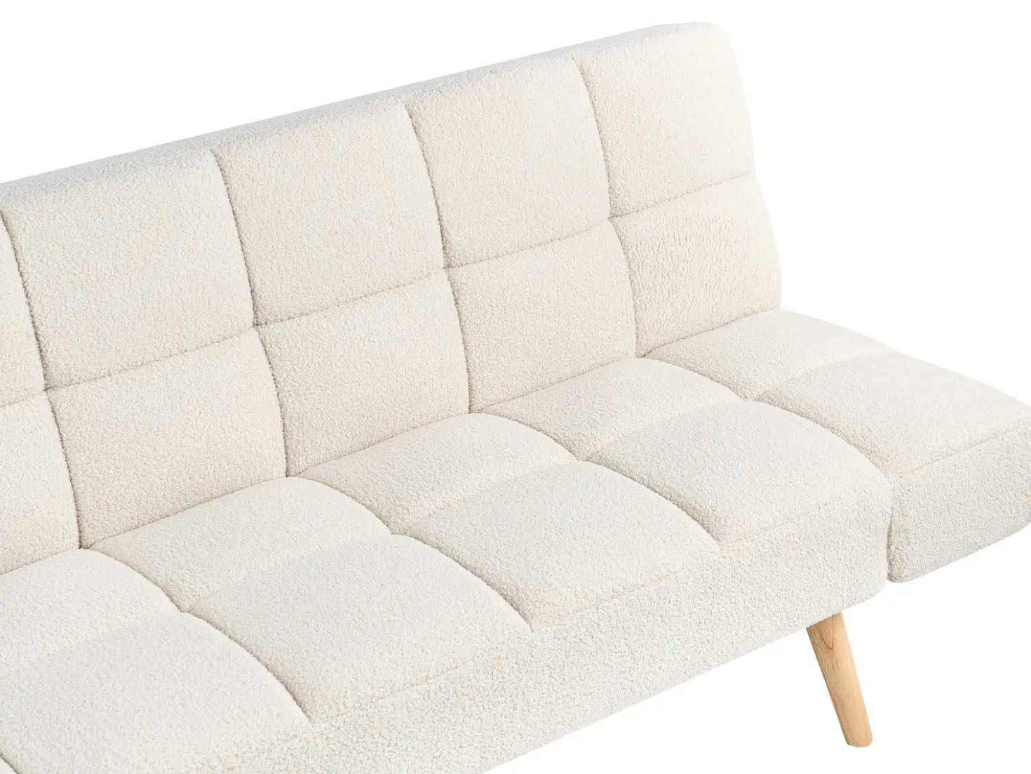 Divano letto 2 posti INGARO Bouclé Bianco sporco