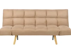 Divano letto 2 posti INGARO Tessuto Marrone chiaro