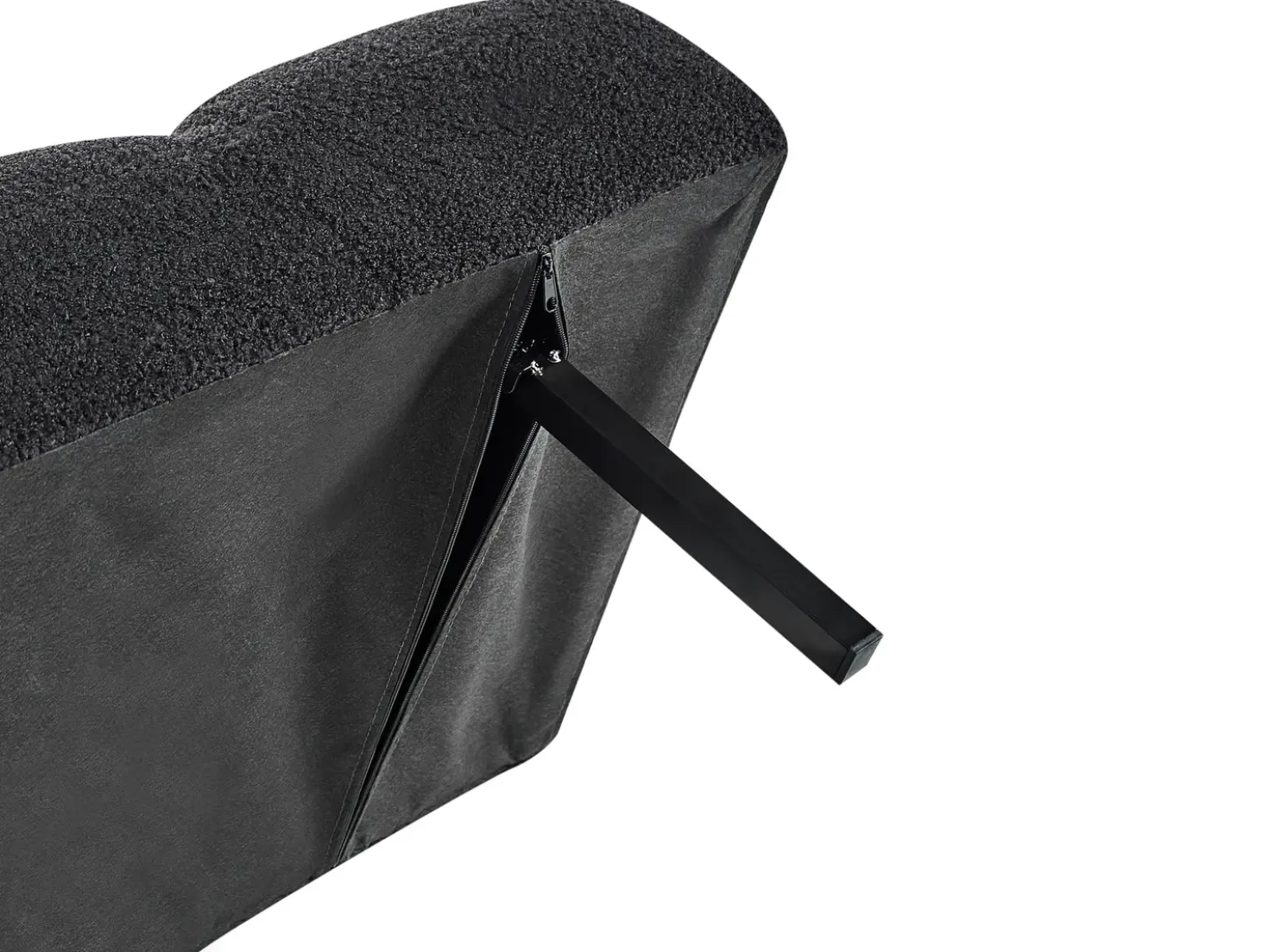 Divano letto 2 posti INGARO Bouclé Nero