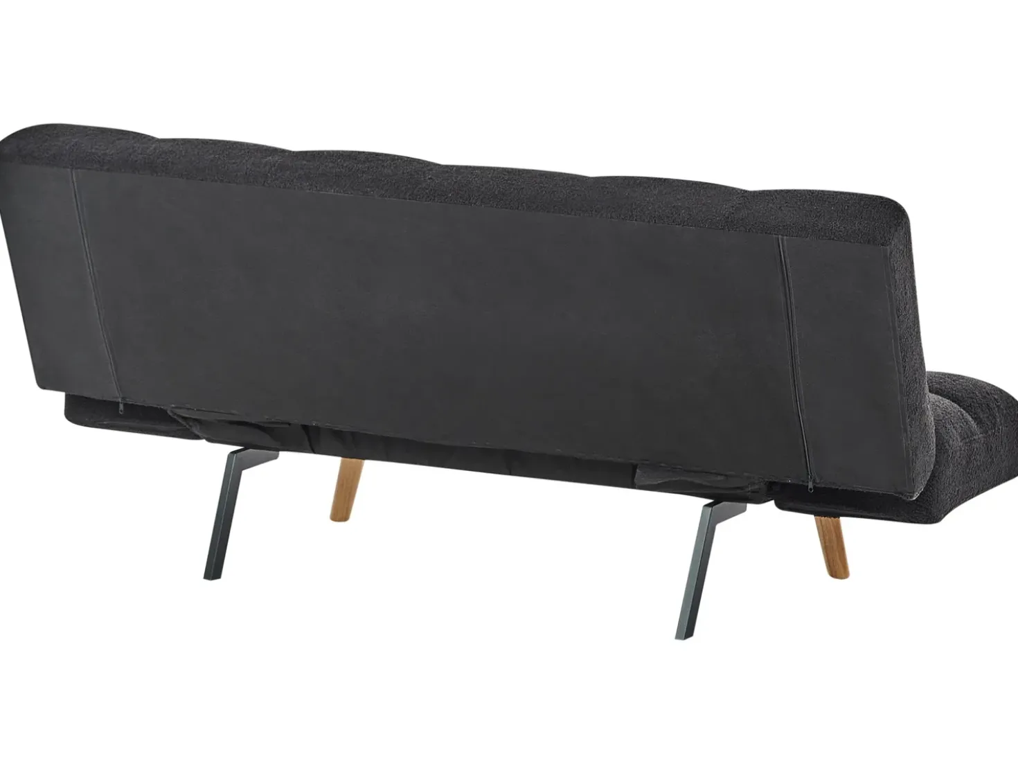 Divano letto 2 posti INGARO Bouclé Nero