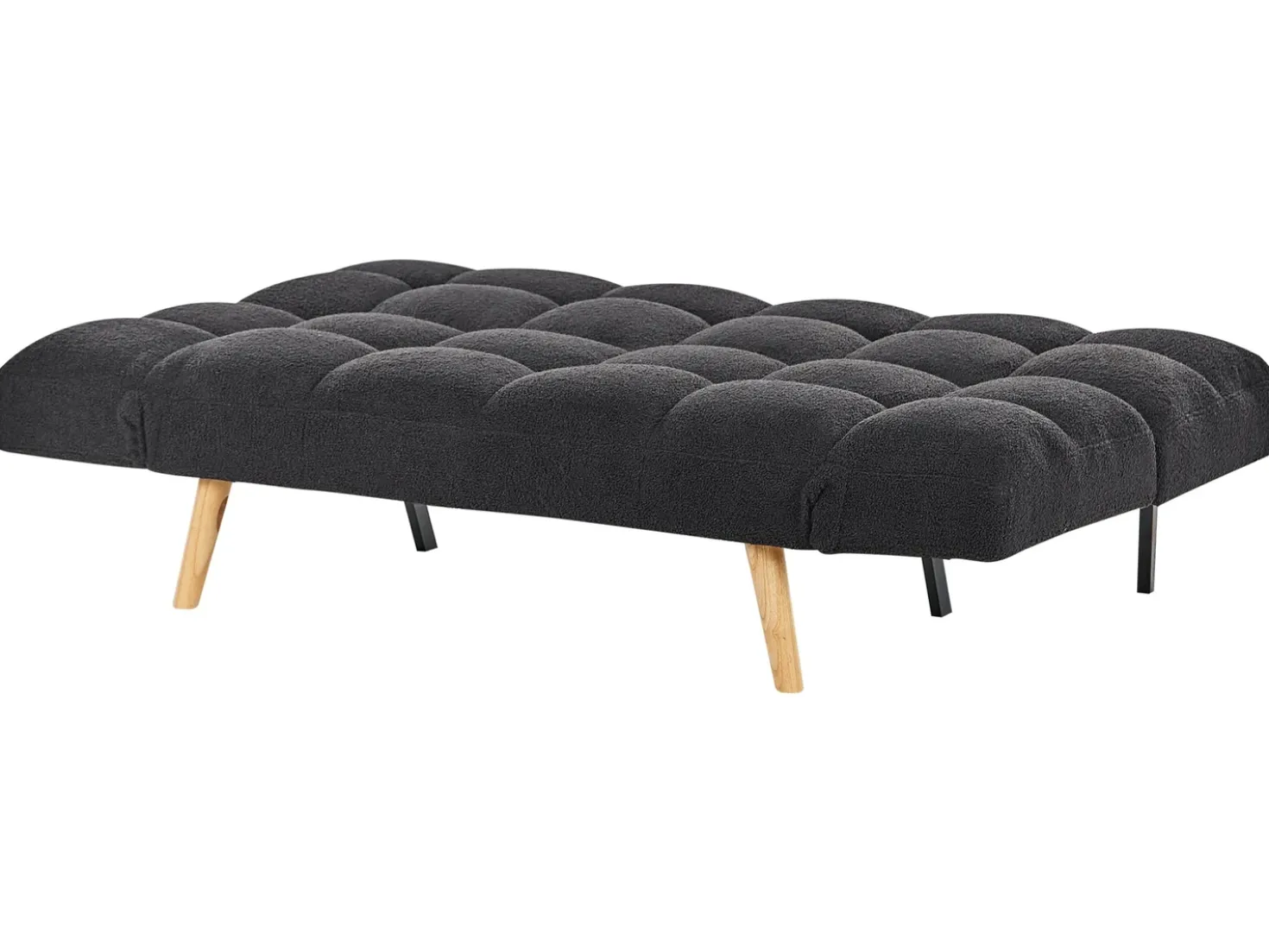 Divano letto 2 posti INGARO Bouclé Nero