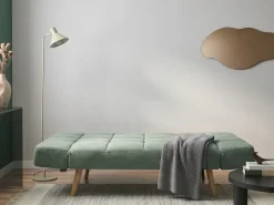 Divano letto 2 posti INGARO Tessuto Verde chiaro