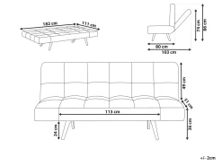 Divano letto 2 posti INGARO Tessuto Beige