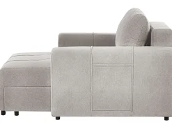Divano letto 2 posti INNVIK Tessuto Grigio chiaro con contenitore