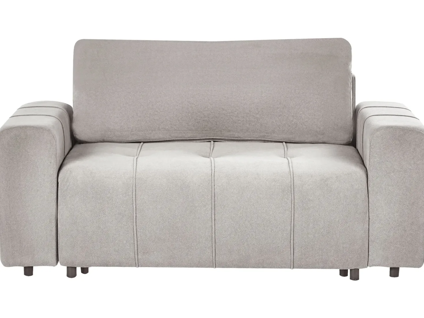 Divano letto 2 posti INNVIK Tessuto Grigio chiaro con contenitore