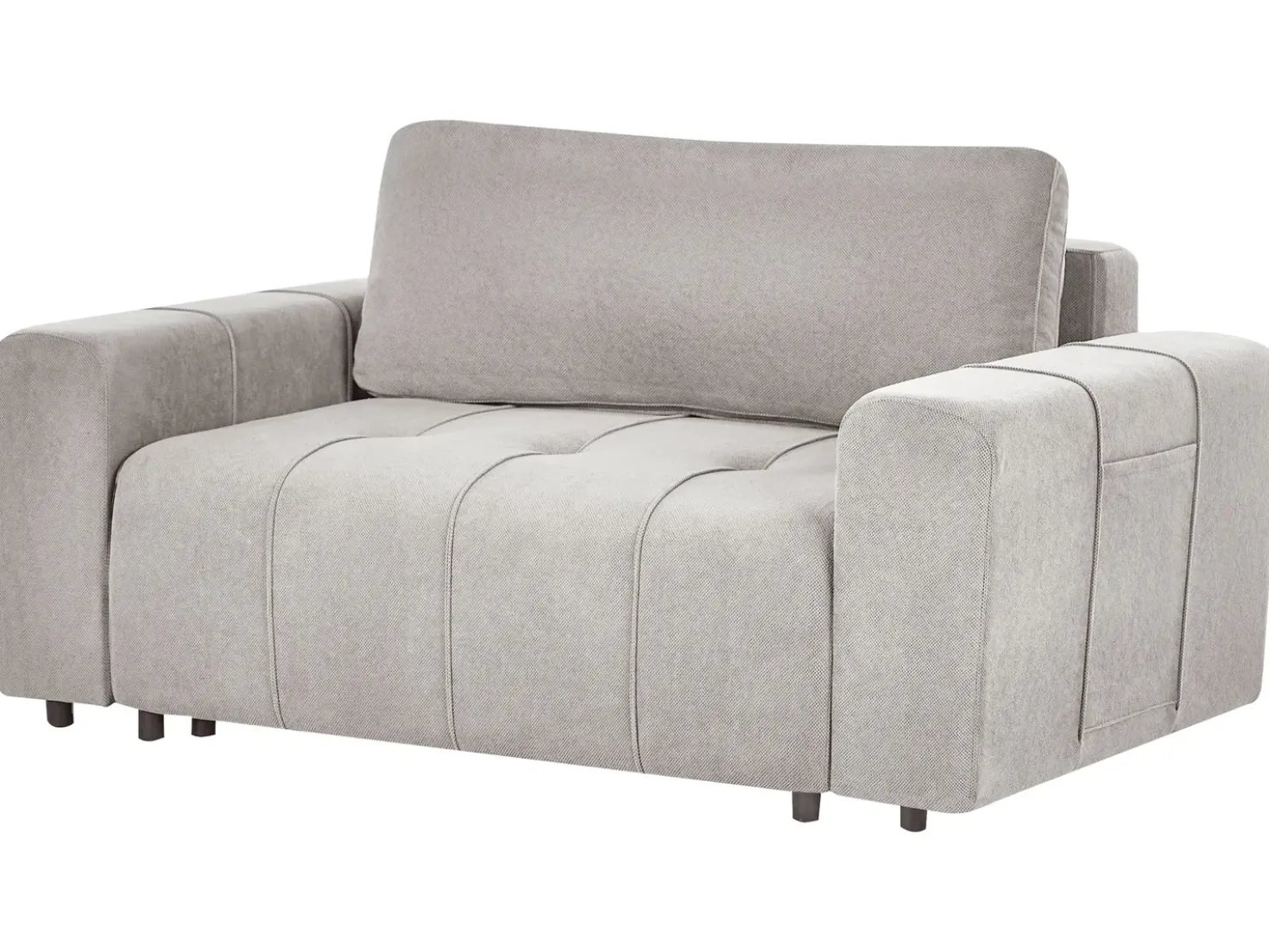 Divano letto 2 posti INNVIK Tessuto Grigio chiaro con contenitore