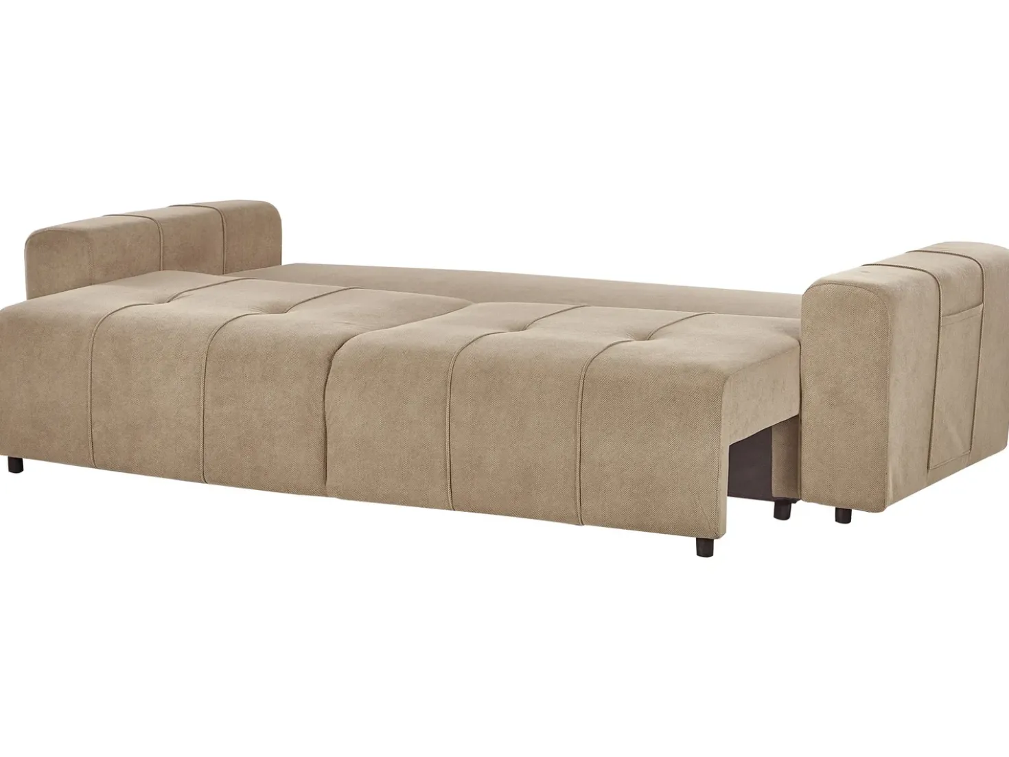 Divano letto 3 posti INNVIK Tessuto Marrone con contenitore