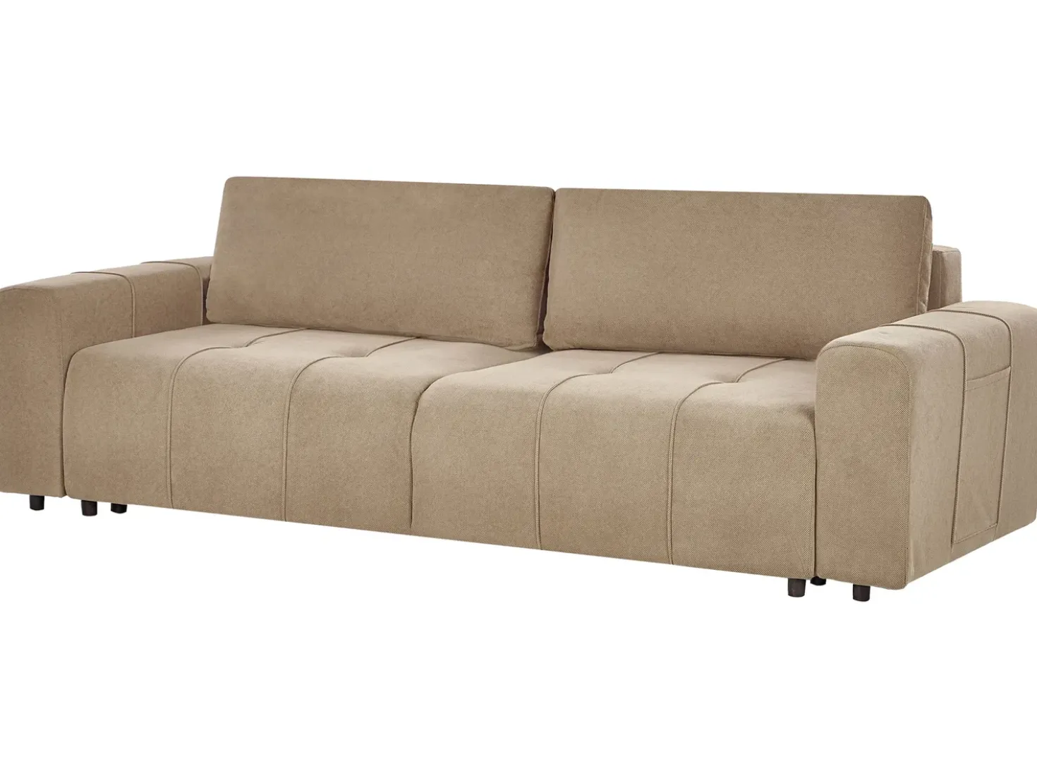 Divano letto 3 posti INNVIK Tessuto Marrone con contenitore