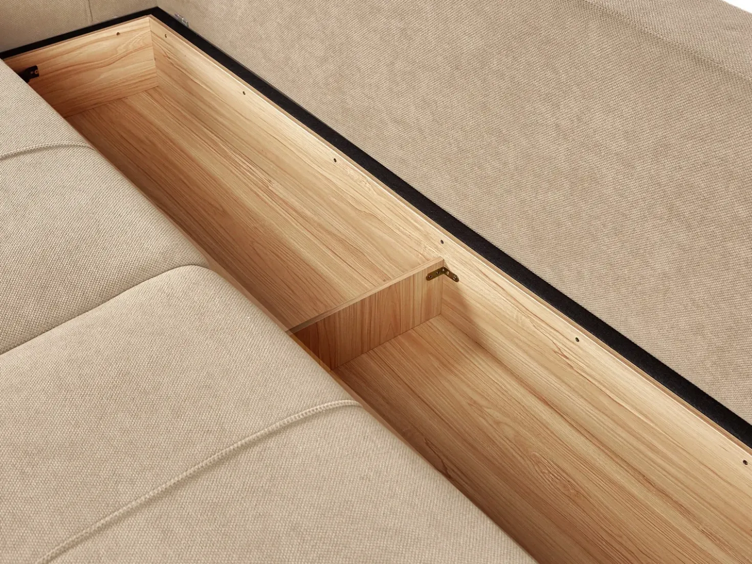 Divano letto 3 posti INNVIK Tessuto Marrone con contenitore