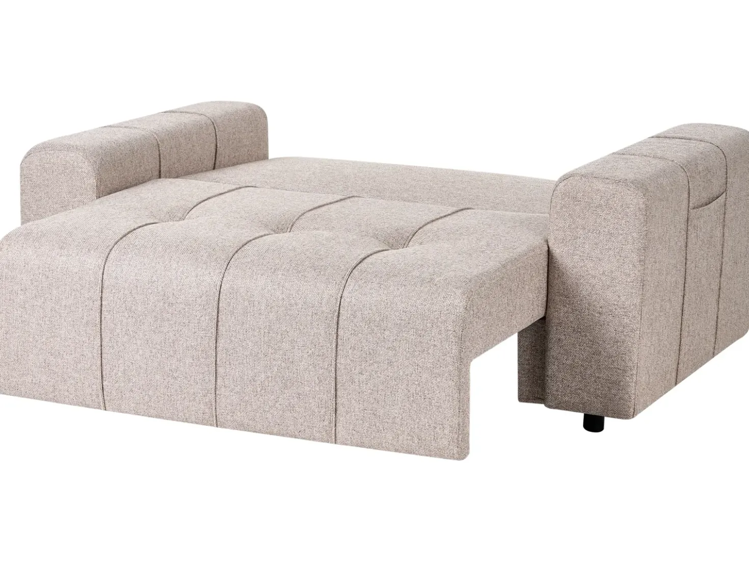 Divano letto 2 posti INNVIK Tessuto Marrone chiaro con contenitore