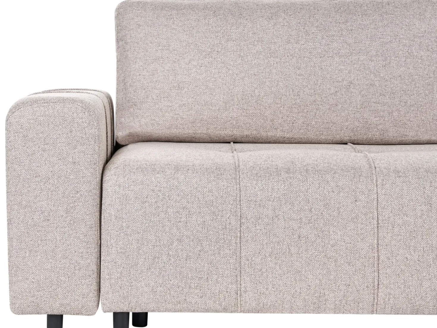 Divano letto 2 posti INNVIK Tessuto Marrone chiaro con contenitore