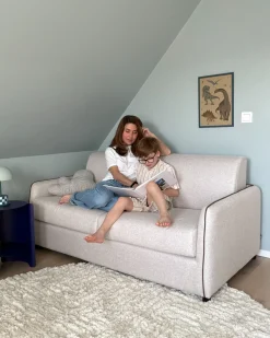 Divano letto 2 posti ISHOJ Tessuto Beige chiaro