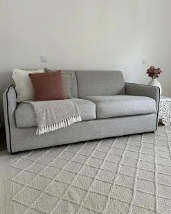 Divano letto 2 posti ISHOJ Tessuto Grigio chiaro