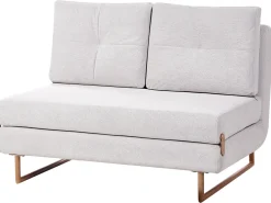Divano letto 2 posti JERSLEV Tessuto Bianco sporco
