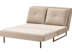 Divano letto 2 posti JERSLEV Tessuto Marrone chiaro