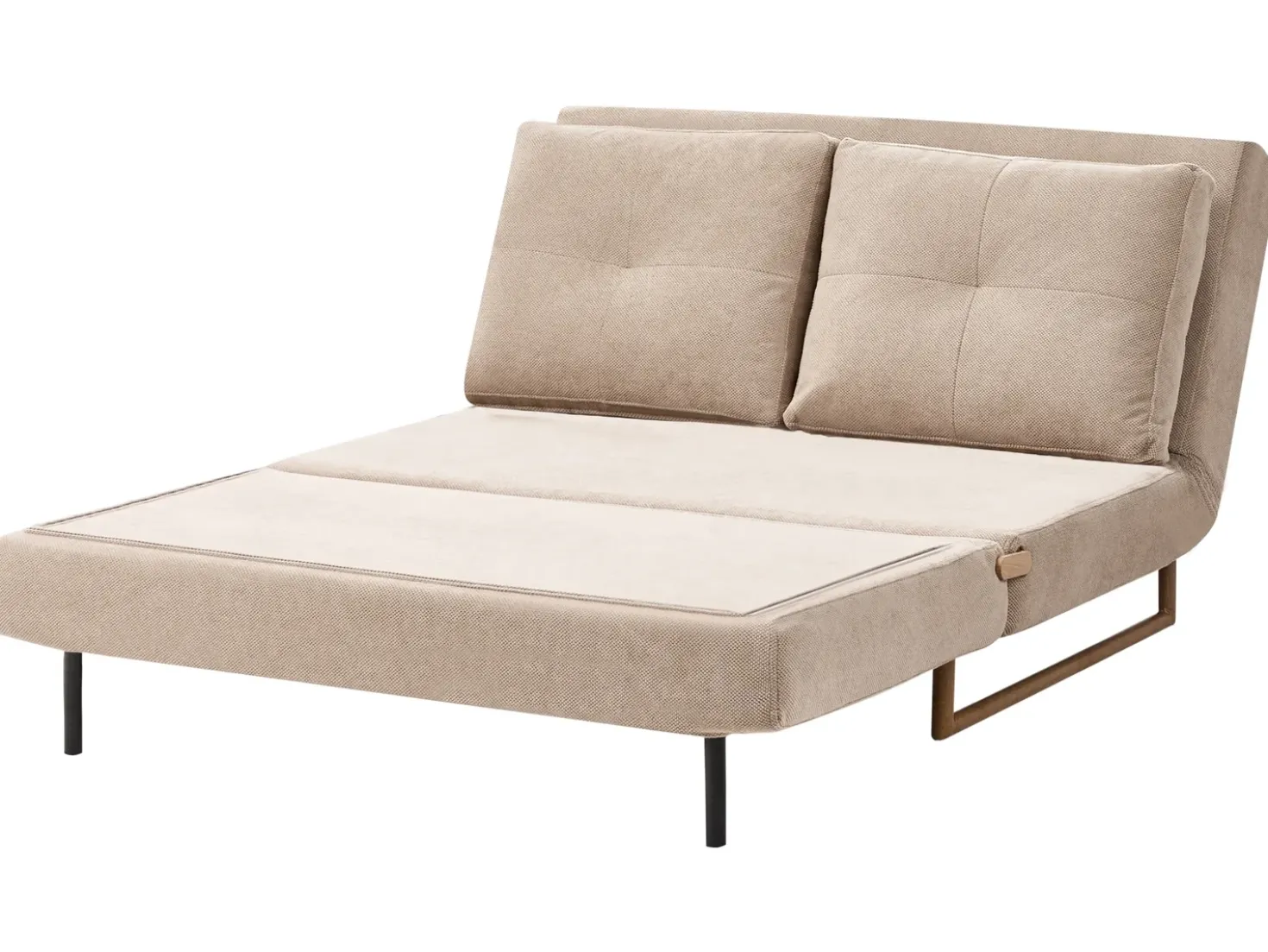 Divano letto 2 posti JERSLEV Tessuto Marrone chiaro