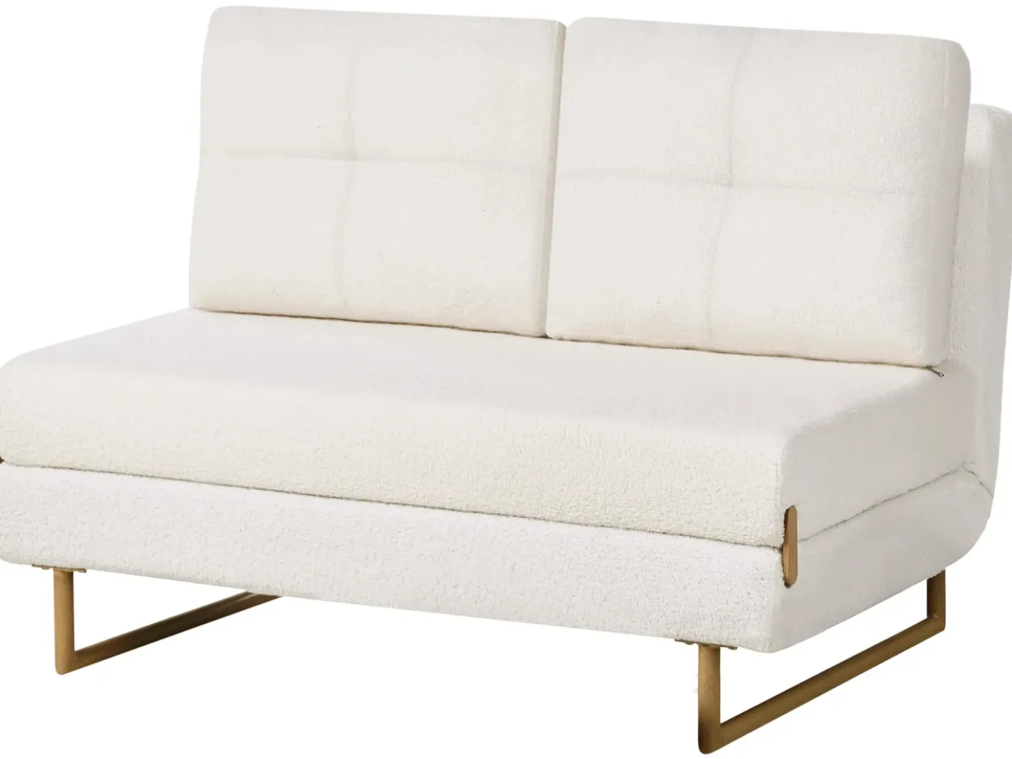 Divano letto 2 posti JERSLEV Bouclé Bianco sporco