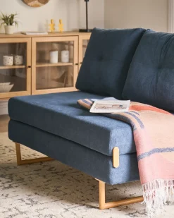 Divano letto 2 posti JERSLEV Tessuto Blu