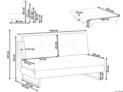 Divano letto 3 posti JERSLEV Tessuto Blu