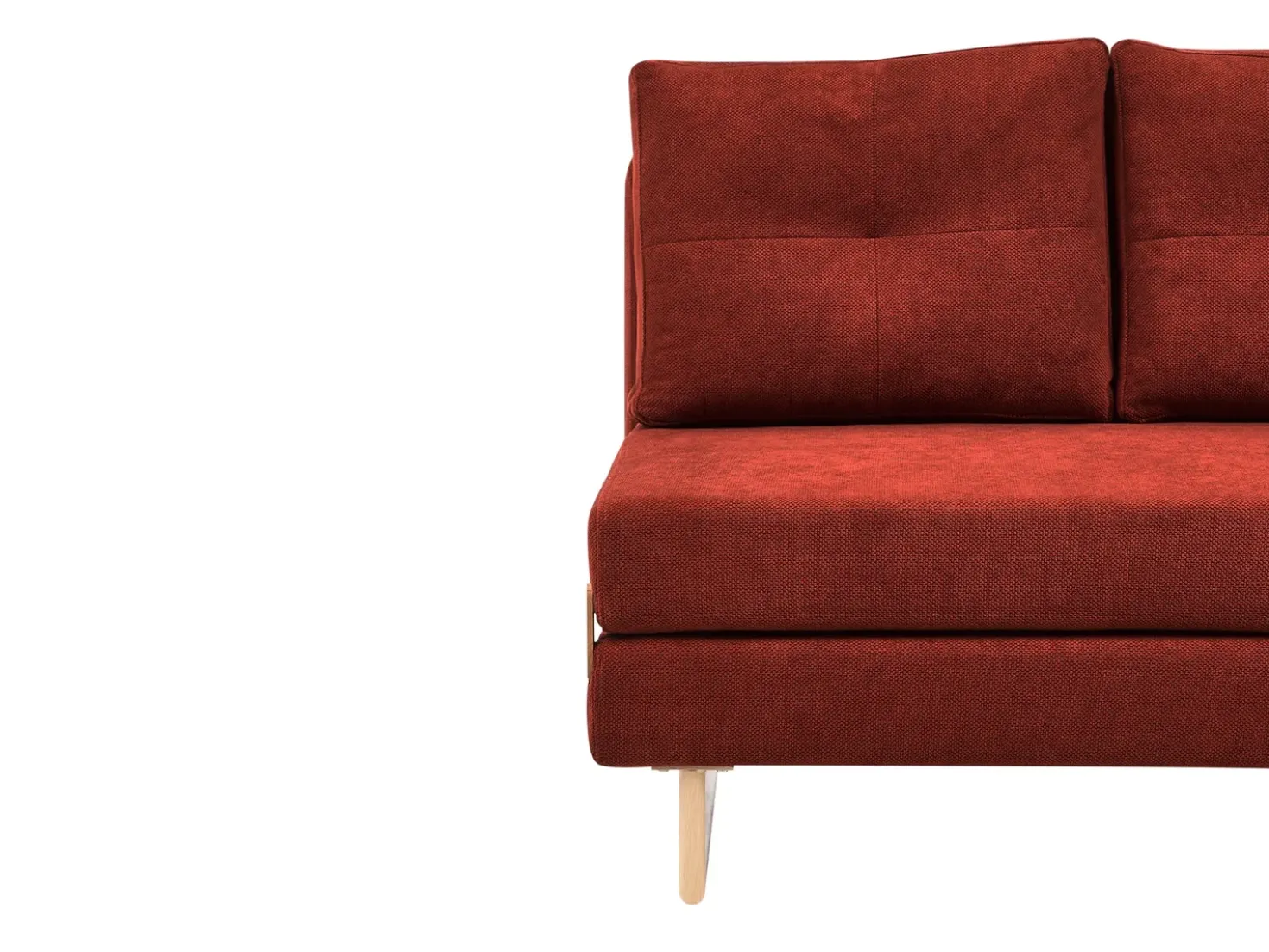 Divano letto 2 posti JERSLEV Tessuto Rosso