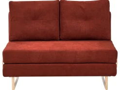 Divano letto 2 posti JERSLEV Tessuto Rosso