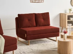 Divano letto 2 posti JERSLEV Tessuto Rosso