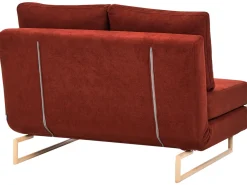 Divano letto 2 posti JERSLEV Tessuto Rosso