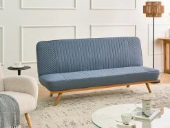 Divano letto 2 posti KALFAFEL Tessuto Blu