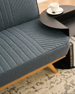 Divano letto 2 posti KALFAFEL Tessuto Blu