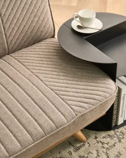 Divano letto 2 posti KALFAFEL Tessuto Marrone chiaro