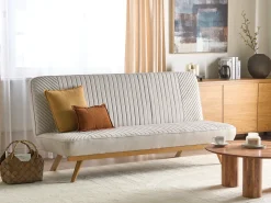 Divano letto 2 posti KALFAFEL Tessuto Beige