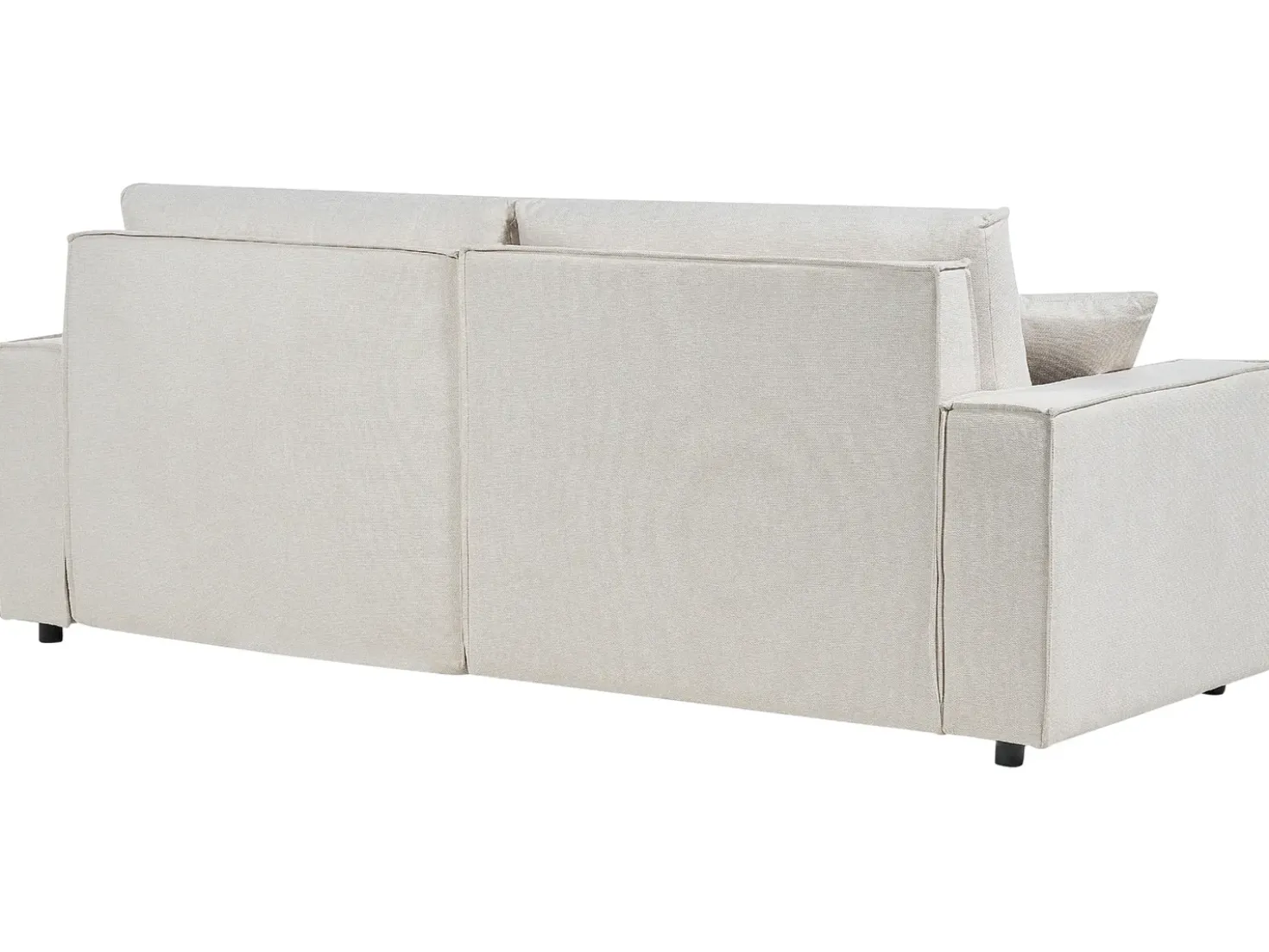 Divano letto 3 posti KARILA Tessuto Beige chiaro con contenitore Lato Sinistro