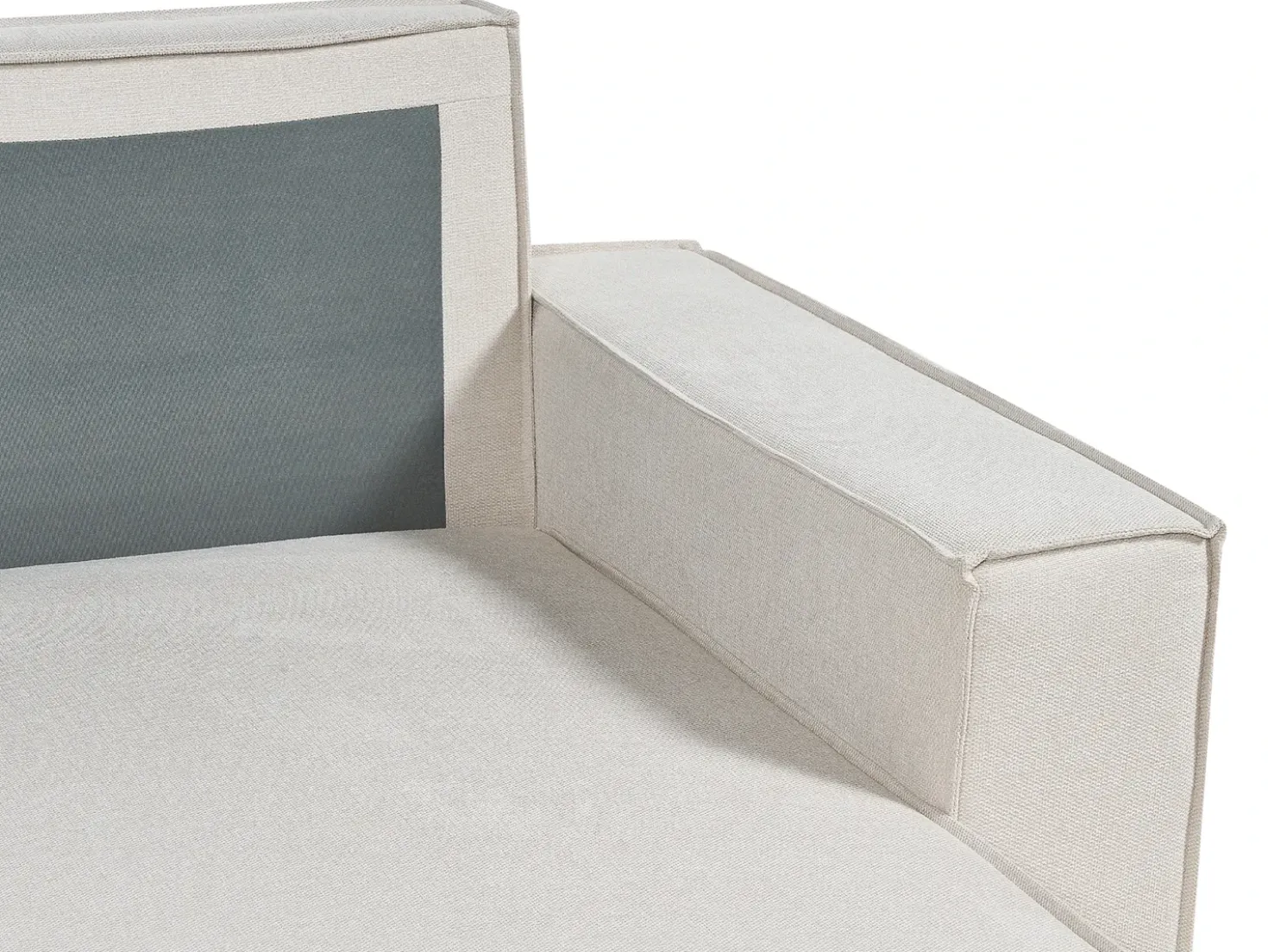 Divano letto 3 posti KARILA Tessuto Beige chiaro con contenitore Lato Sinistro