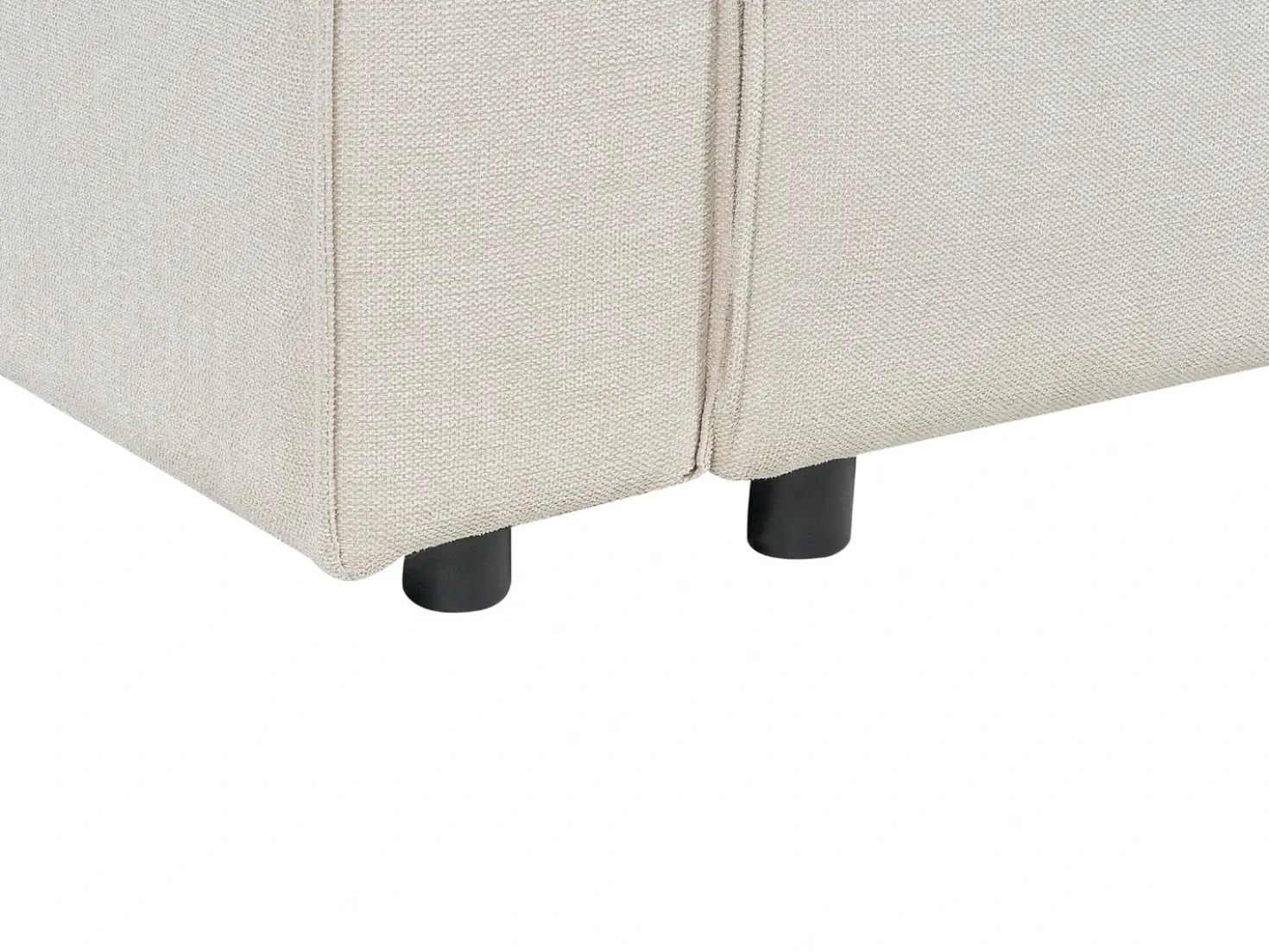 Divano letto 3 posti KARILA Tessuto Beige chiaro con contenitore Lato Sinistro