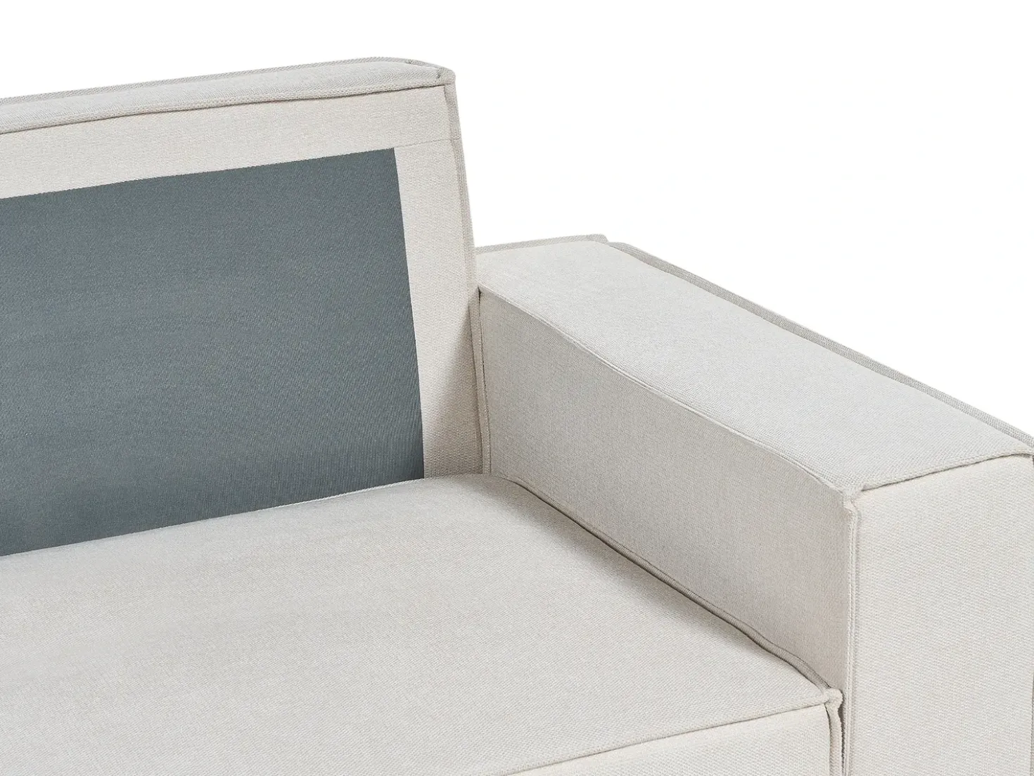 Divano letto 3 posti KARILA Tessuto Beige chiaro con contenitore Lato destro