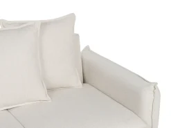 Divano letto 3 posti KRAMA Tessuto Bianco sporco con contenitore