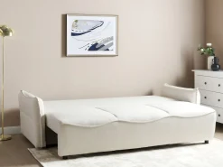 Divano letto 3 posti KRAMA Tessuto Bianco sporco con contenitore