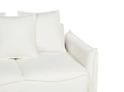 Divano letto 3 posti KRAMA Bouclé Bianco con contenitore