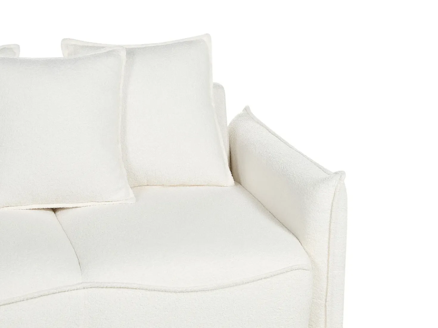 Divano letto 3 posti KRAMA Bouclé Bianco con contenitore